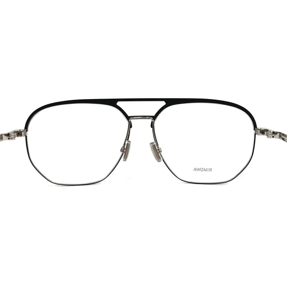 Rimowa Eyeglasses Frames RW50011U 002 Black Silver Large Full Rim 56-13-150